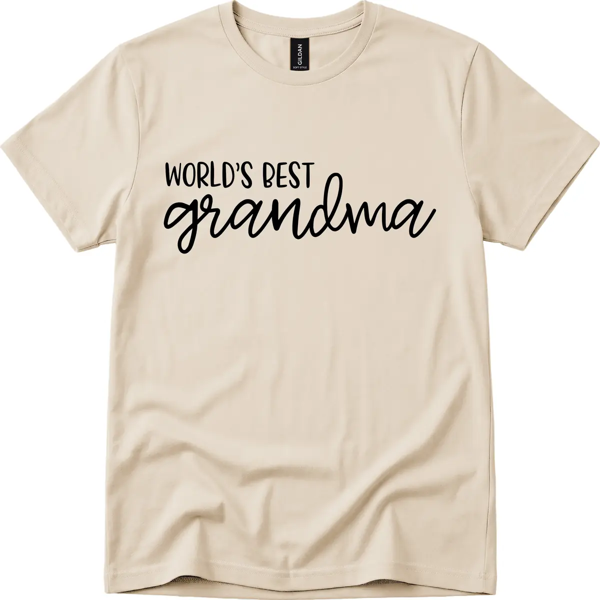 World's Best Grandma Typography Design T-Shirt in Sand