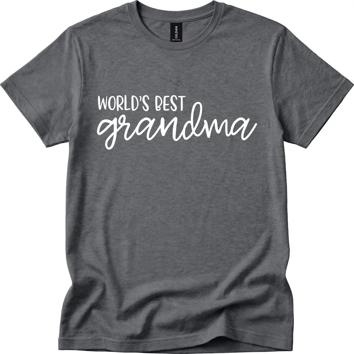 World's Best Grandma Typography Design T-Shirt in Dark Heather