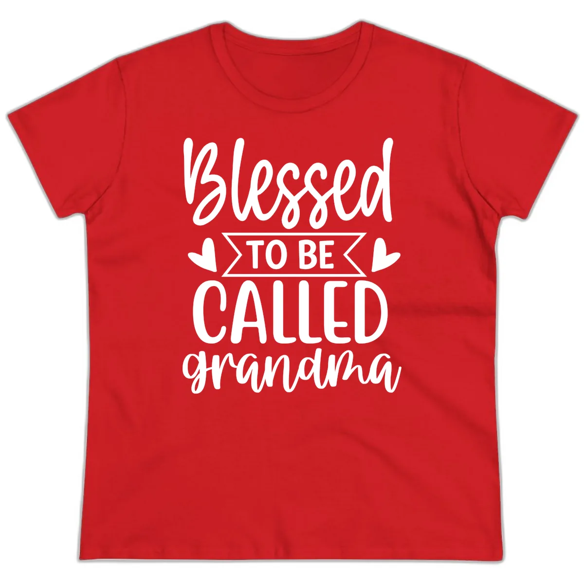 Blessed To Be Called Grandma Ladies Tee in Red
