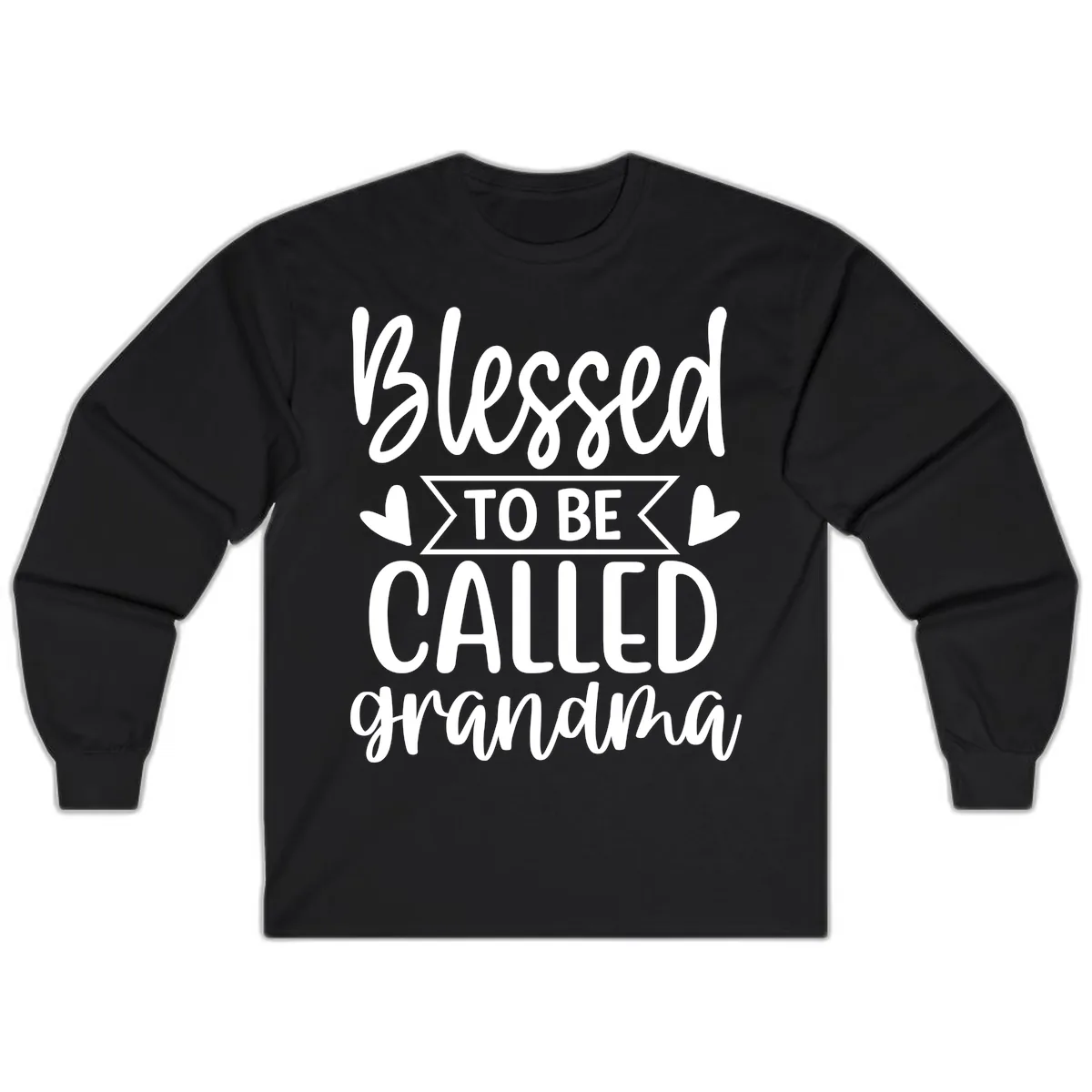 Blessed To Be Called Grandma Long Sleeve in Black