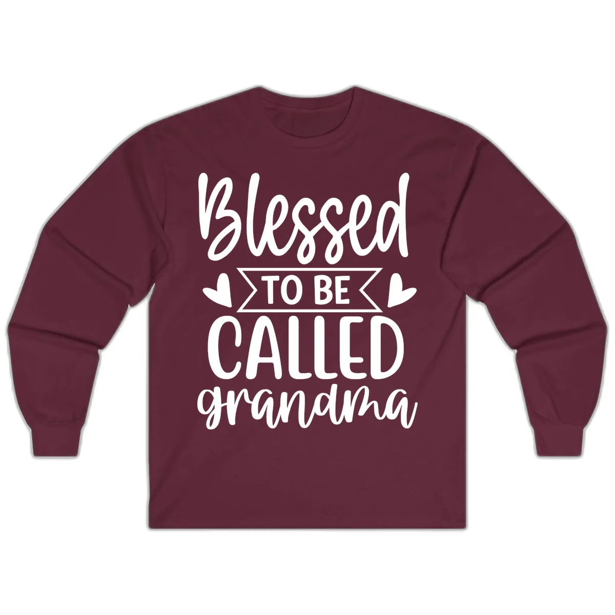 Blessed To Be Called Grandma Long Sleeve in Maroon