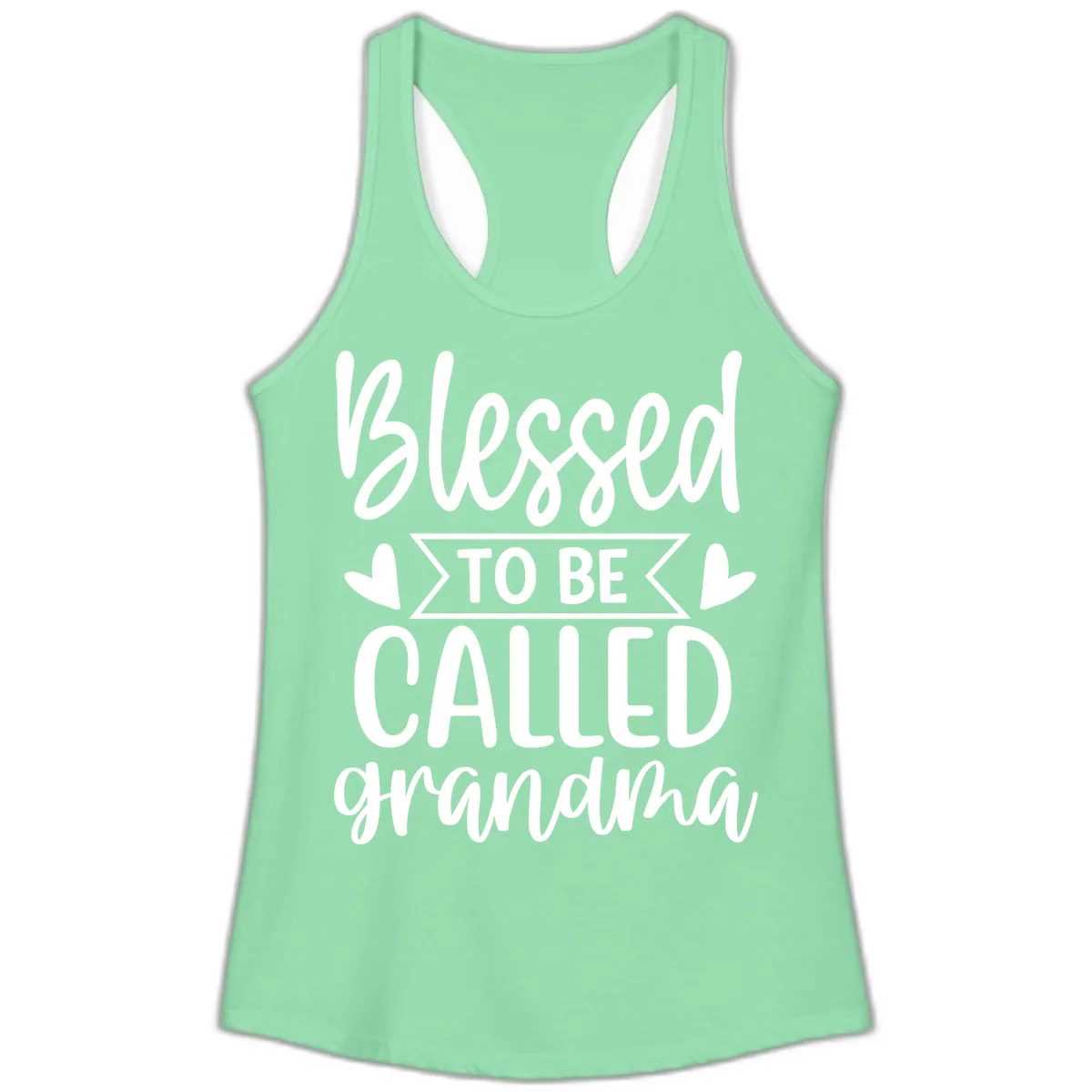 Blessed To Be Called Grandma Ladies Tank in Solid Mint