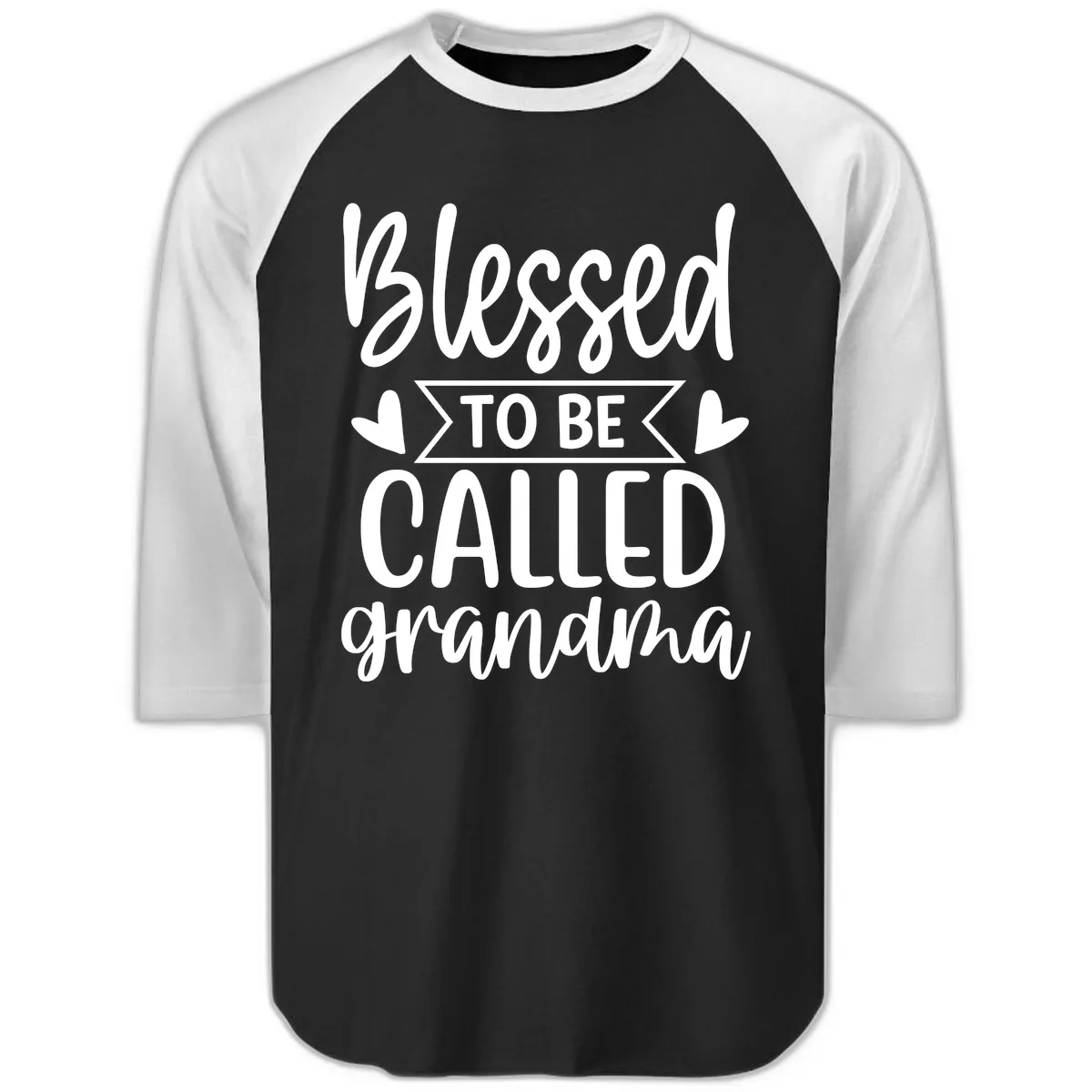 Blessed To Be Called Grandma Raglan 3/4 in Black White