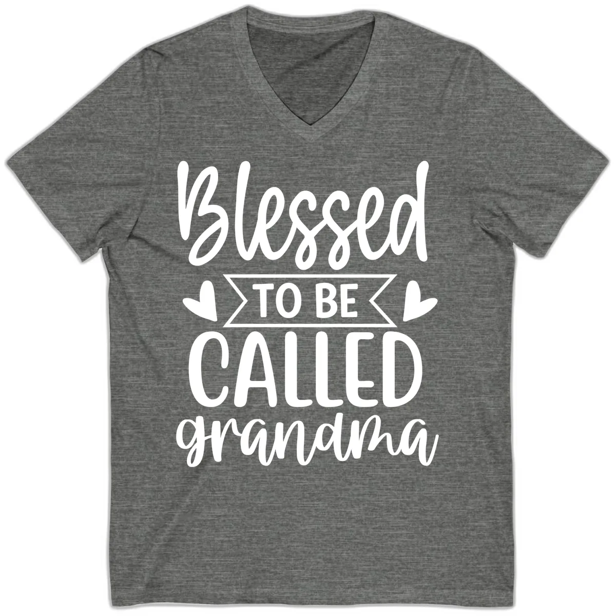 Blessed To Be Called Grandma V-Neck in Deep Heather