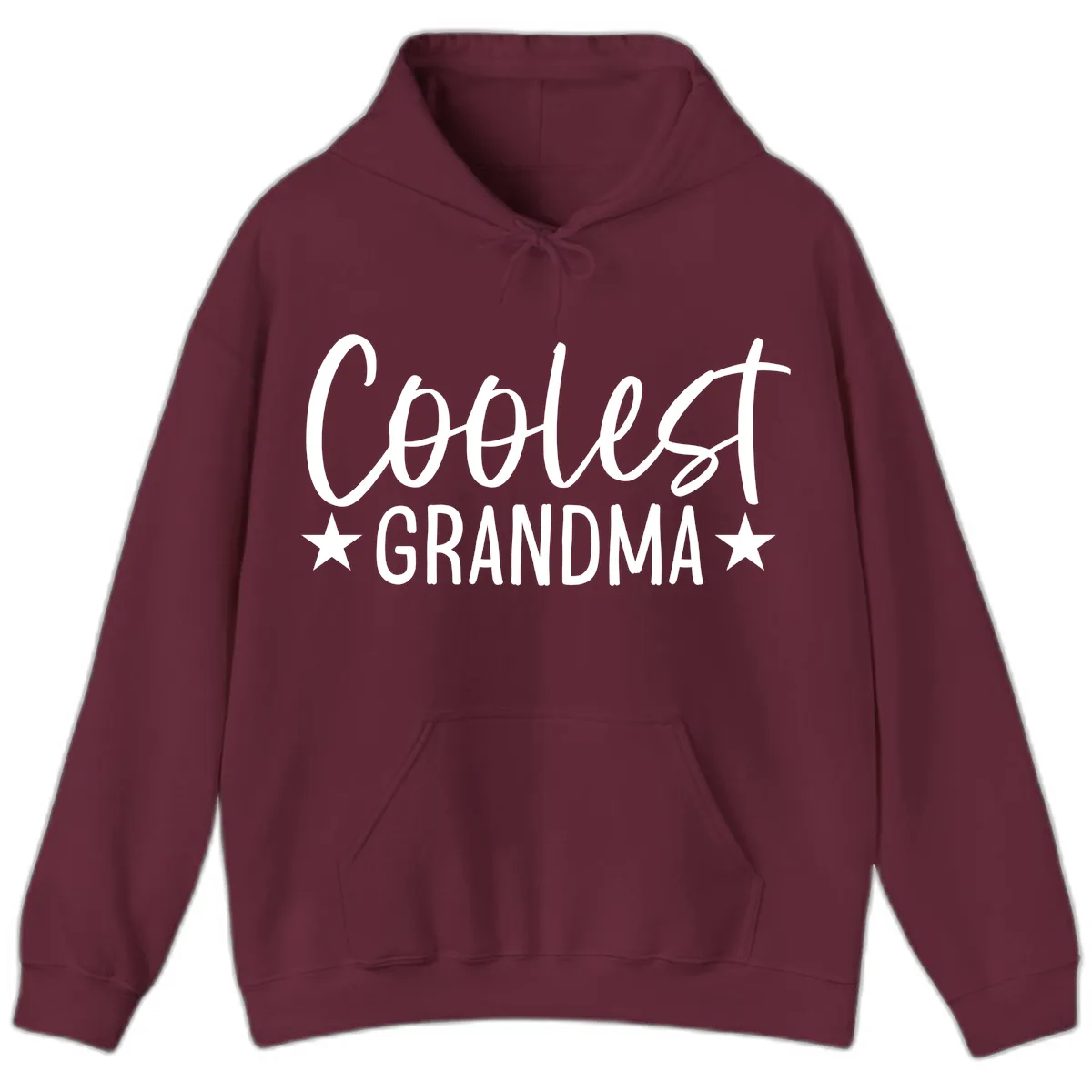 Coolest Grandma Typography Design Hoodie in Maroon