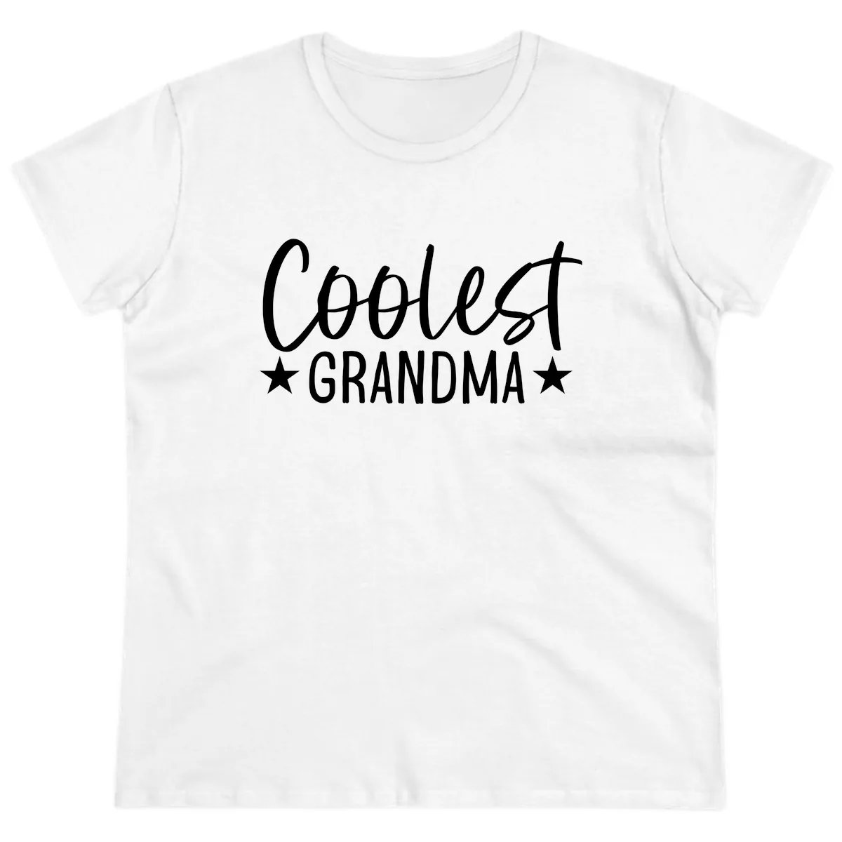 Coolest Grandma Typography Design Ladies Tee in White