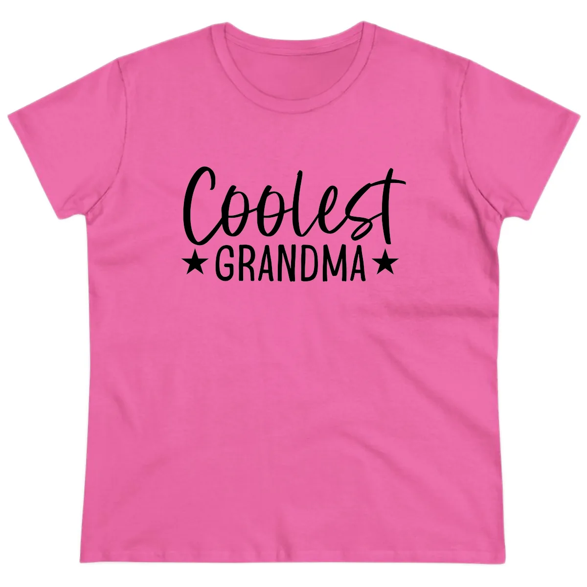 Coolest Grandma Typography Design Ladies Tee in Azalea