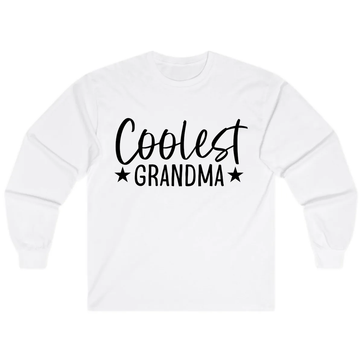Coolest Grandma Typography Design Long Sleeve in White