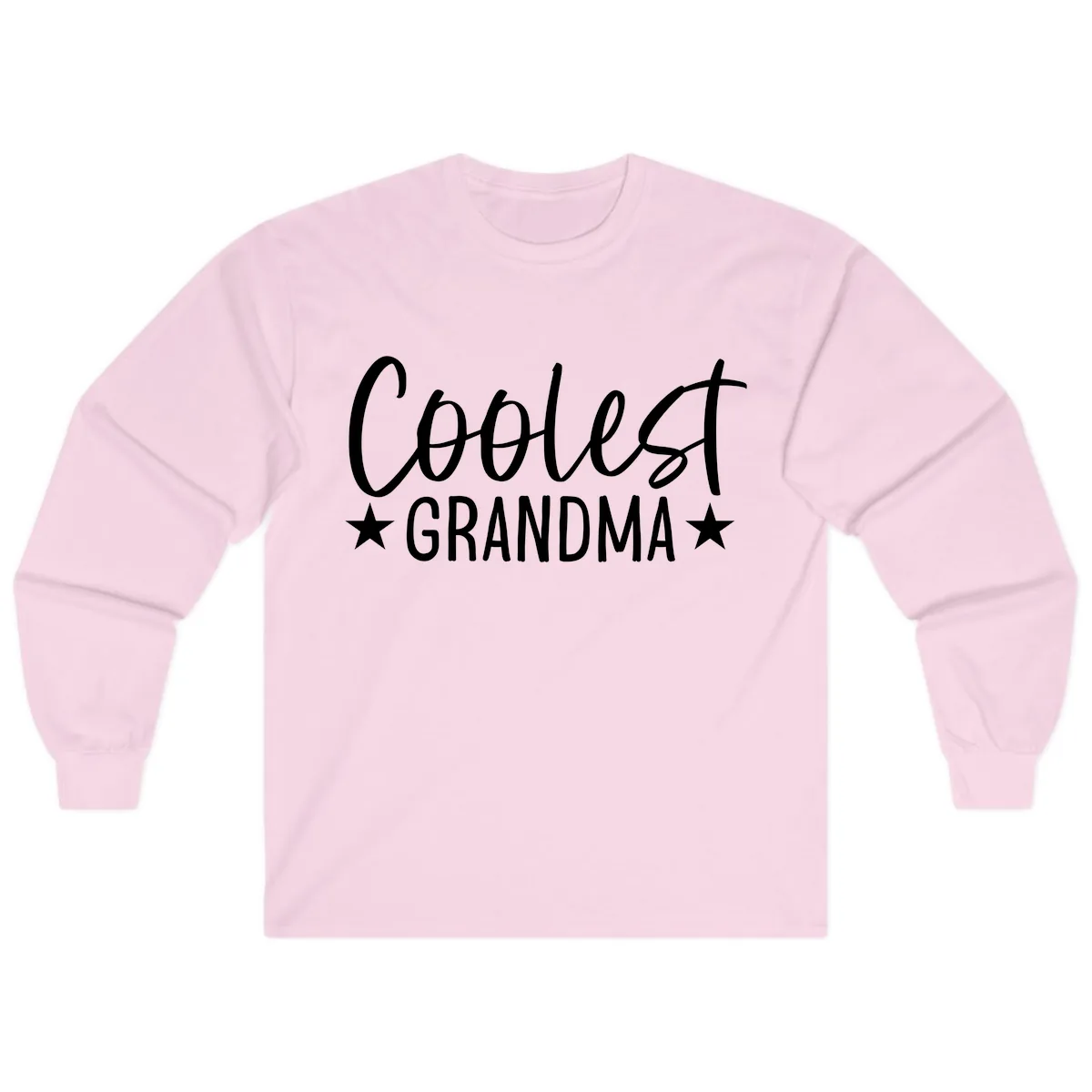 Coolest Grandma Typography Design Long Sleeve in Light Pink