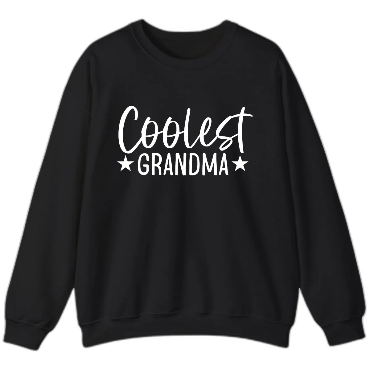 Coolest Grandma Typography Design Sweatshirt in Black