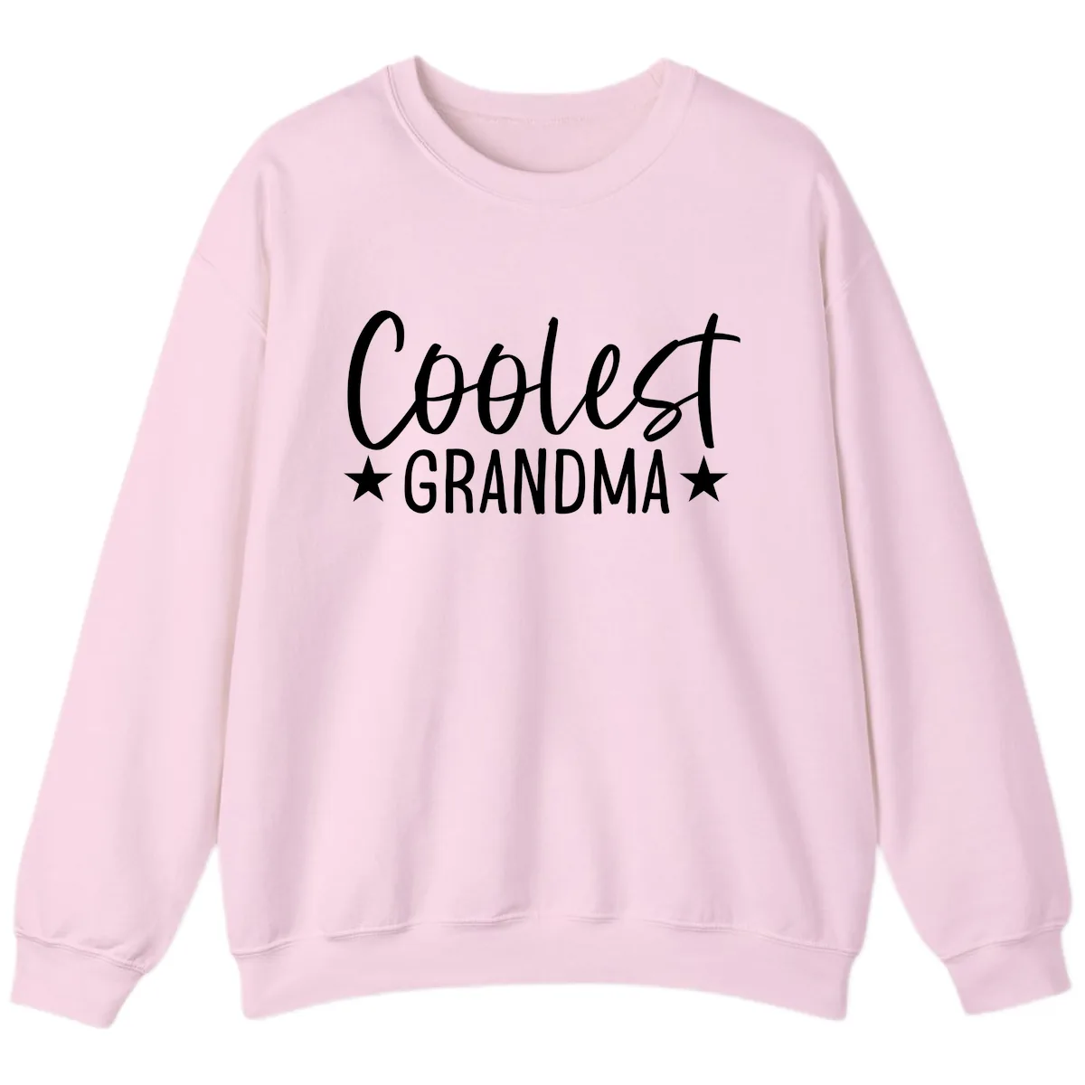 Coolest Grandma Typography Design Sweatshirt in Light Pink