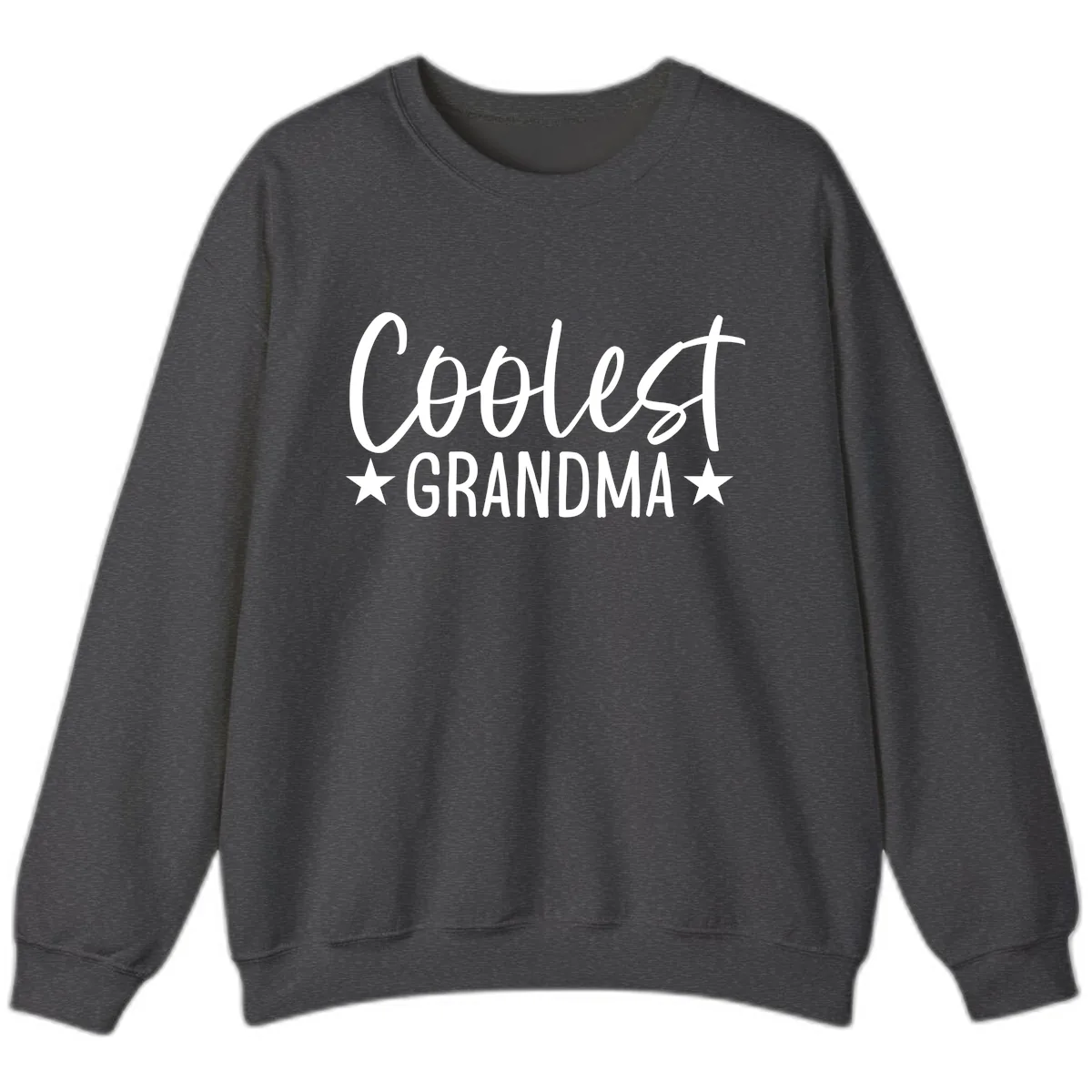 Coolest Grandma Typography Design Sweatshirt in Dark Heather