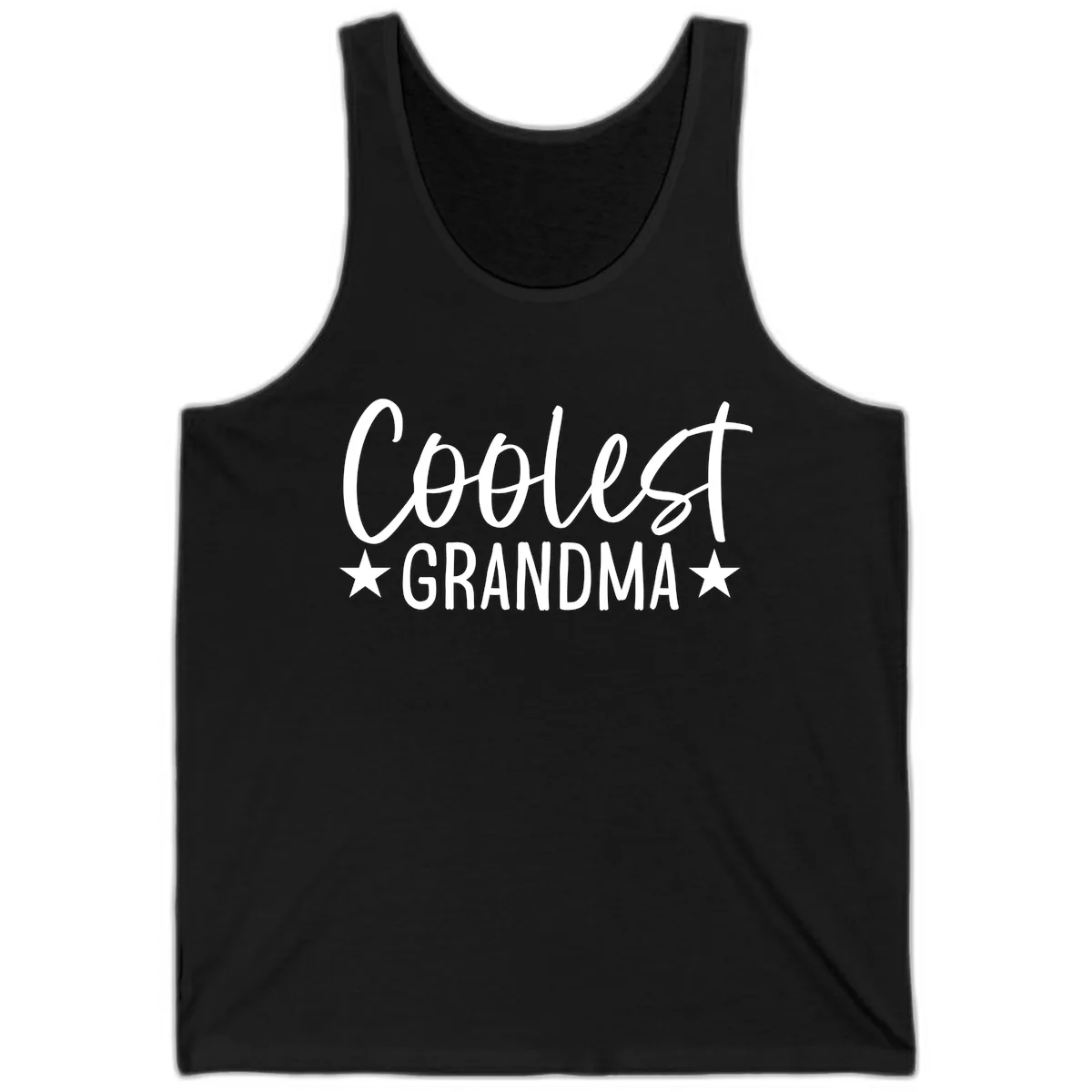 Coolest Grandma Typography Design Tank in Black