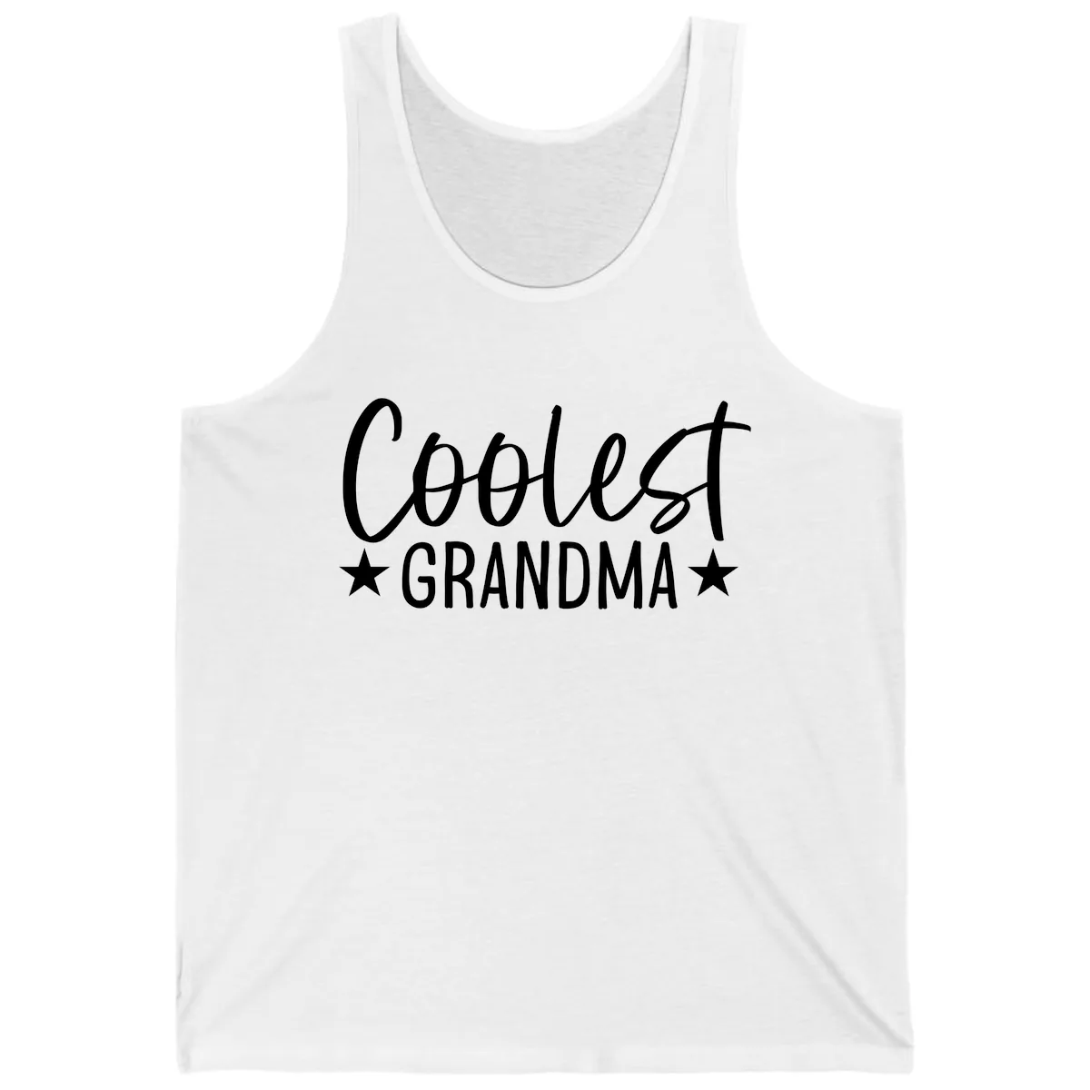 Coolest Grandma Typography Design Tank in White