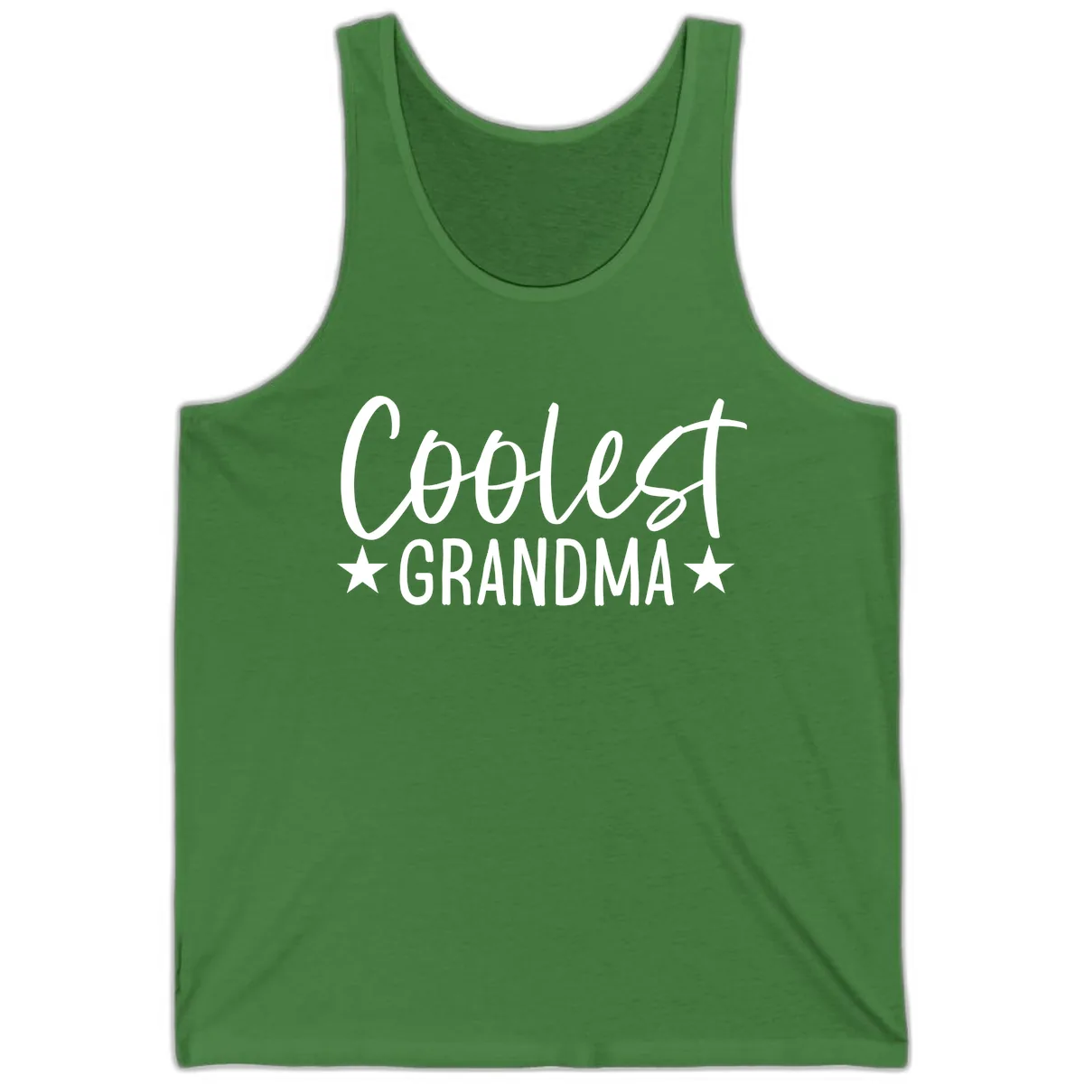 Coolest Grandma Typography Design Tank in Leaf