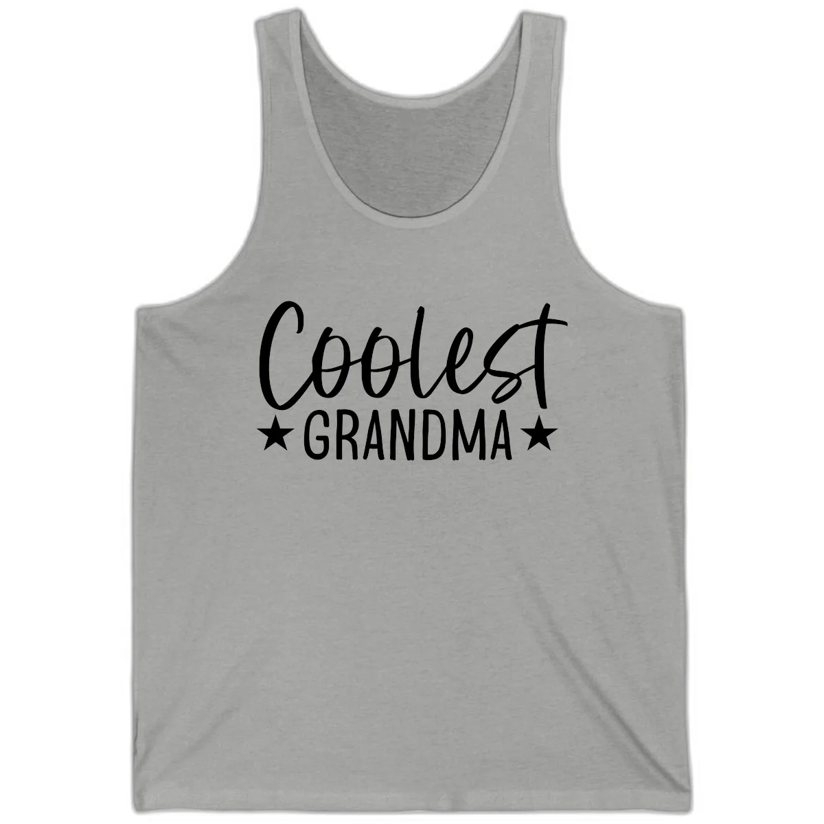 Coolest Grandma Typography Design Tank in Athletic Heather
