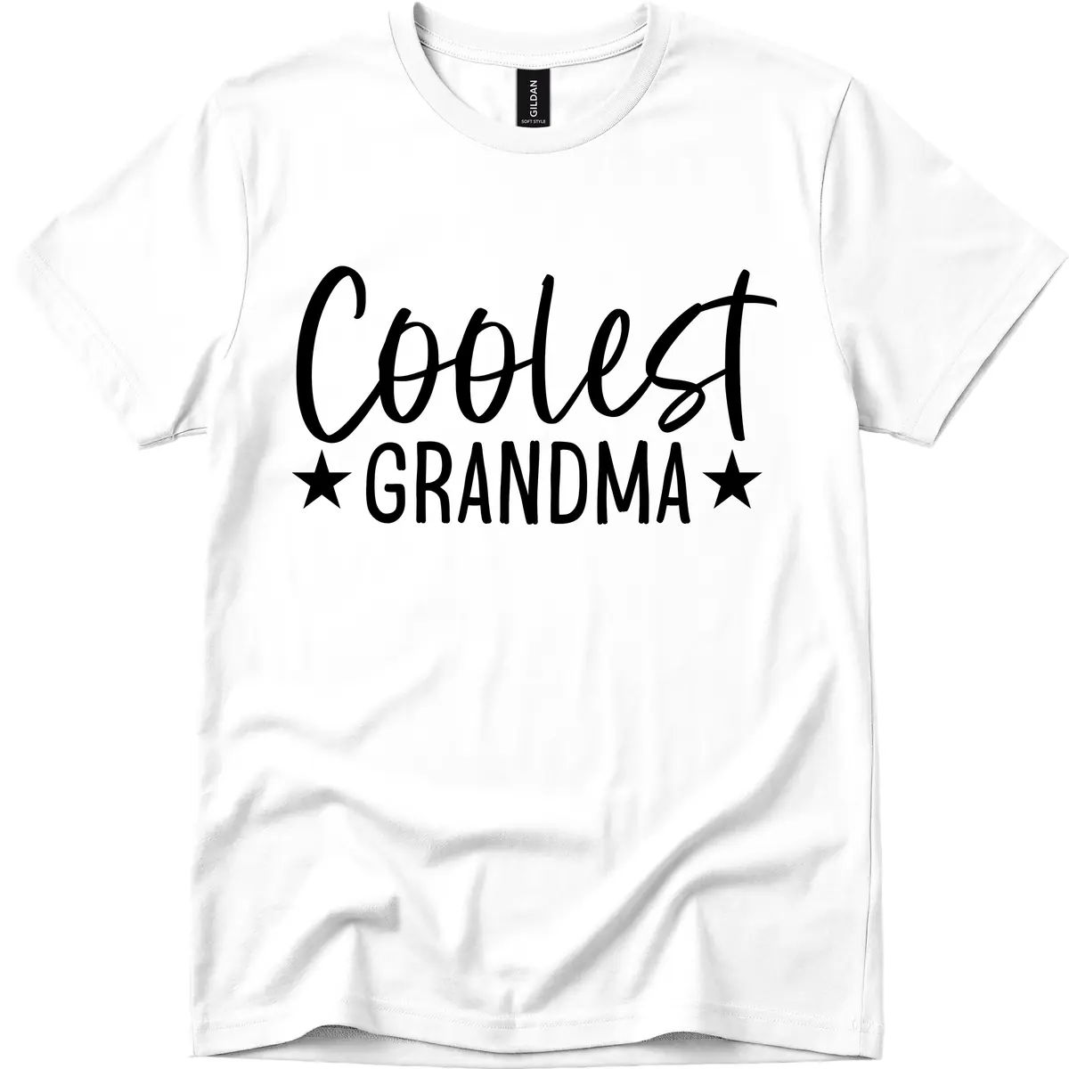 Coolest Grandma Typography Design T-Shirt in White