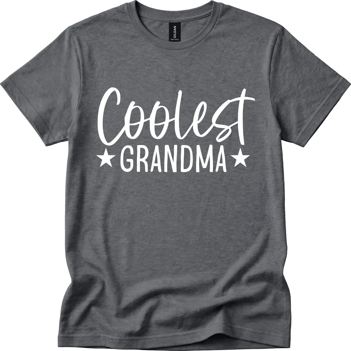 Coolest Grandma Typography Design T-Shirt in Dark Heather