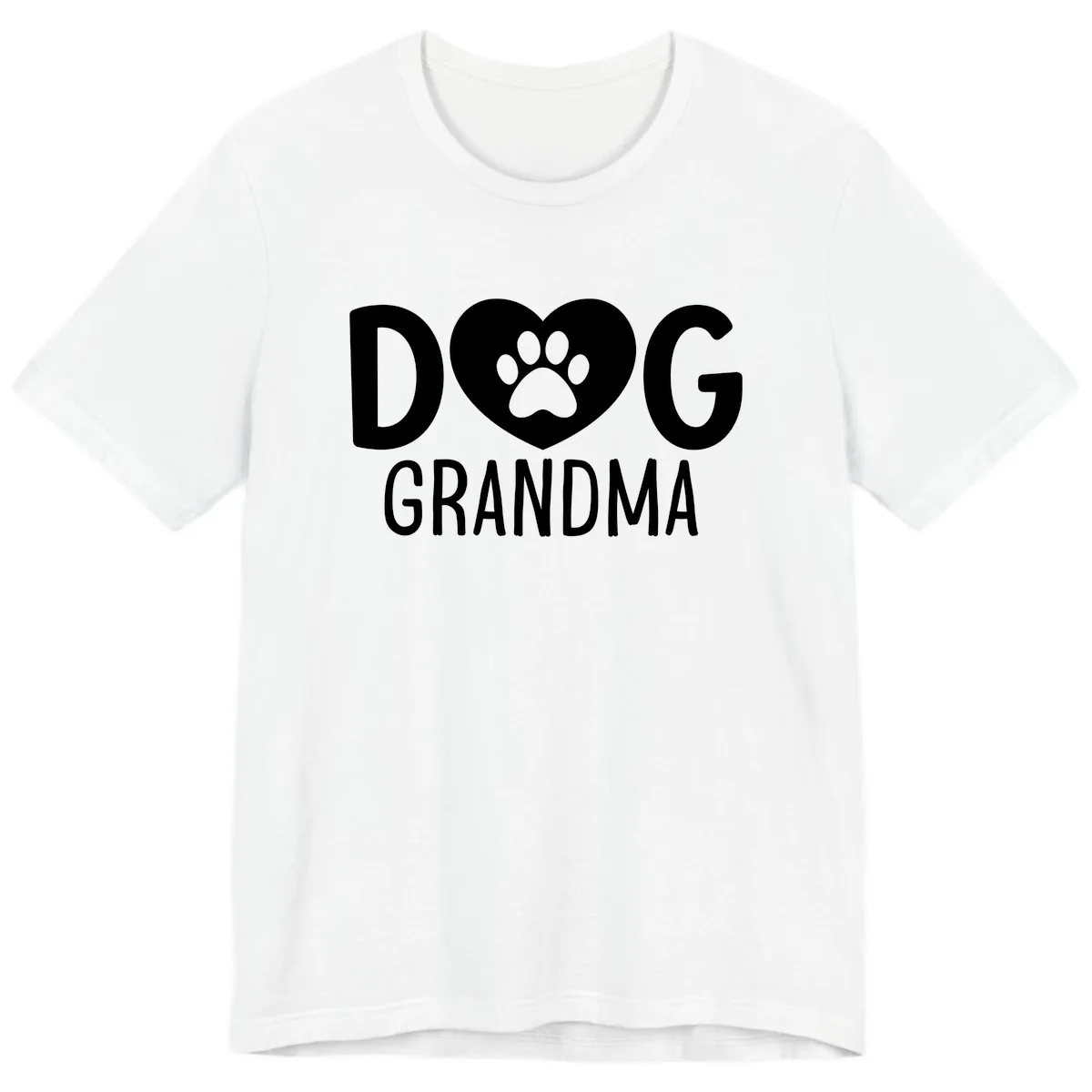 Dog Grandma Heart Paw Print Premium T-Shirt in White