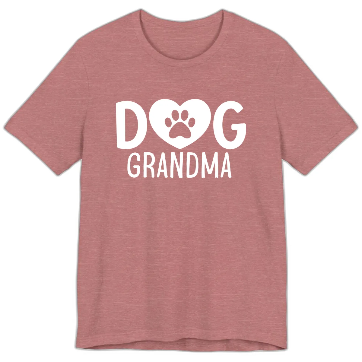 Dog Grandma Heart Paw Print Premium T-Shirt in Heather Mauve