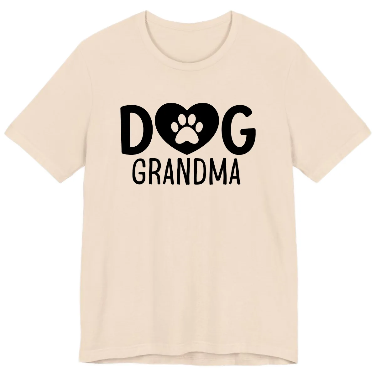 Dog Grandma Heart Paw Print Premium T-Shirt in Soft Cream