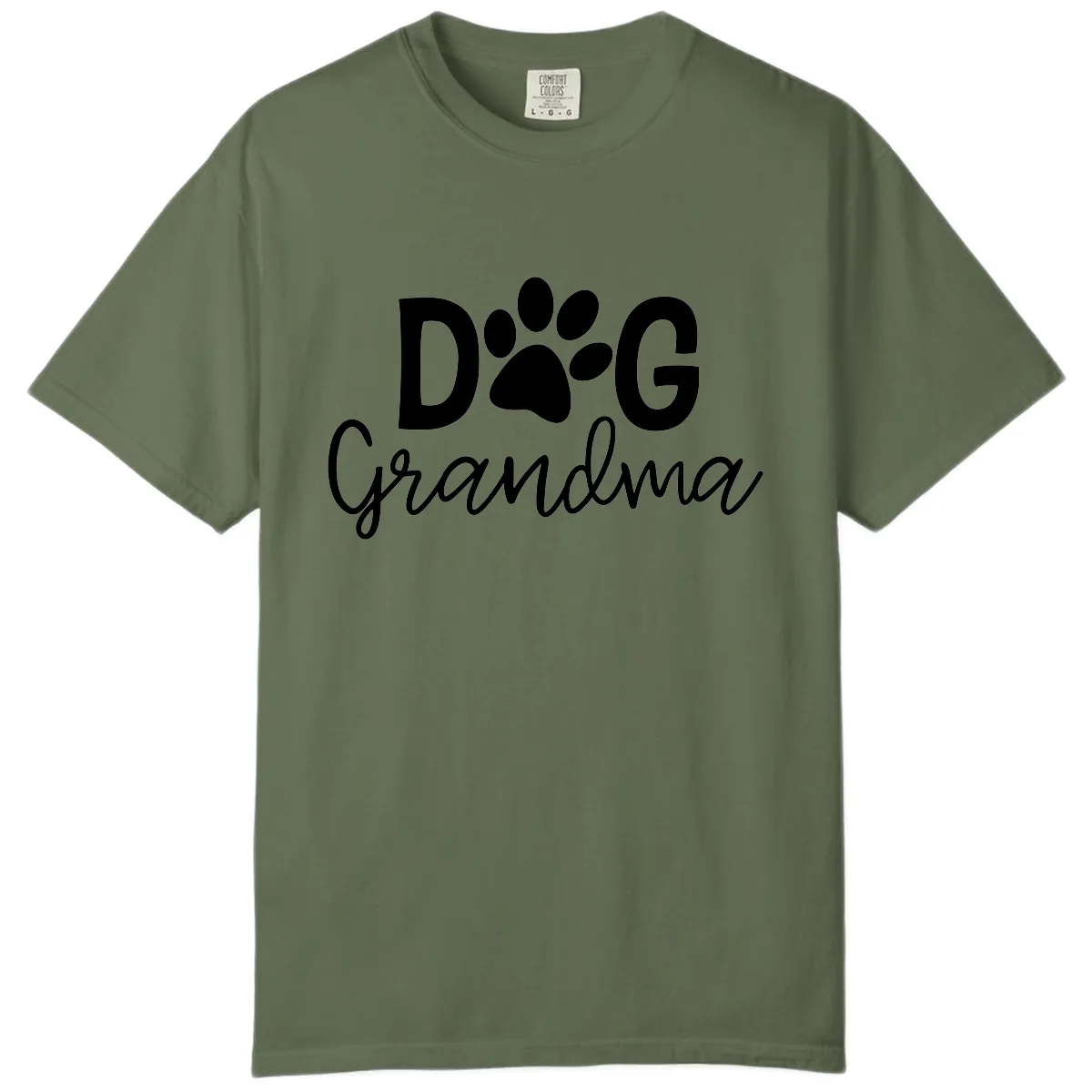 Dog Grandma Paw Print Design Comfort Color in Sage
