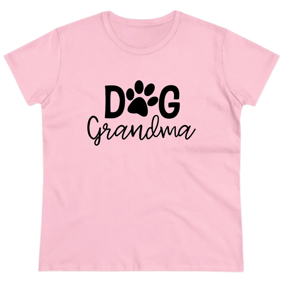 Dog Grandma Paw Print Design Ladies Tee in Light Pink