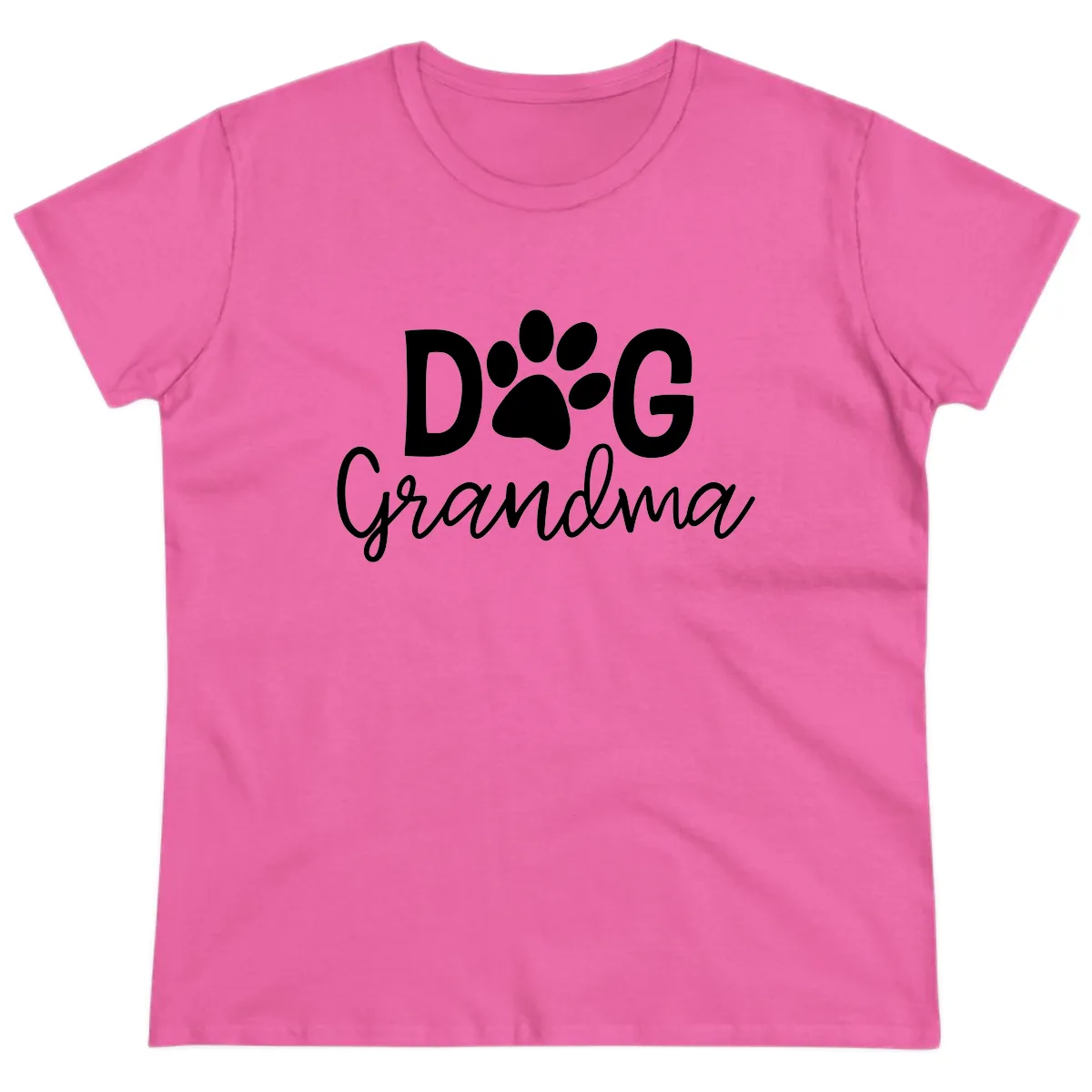 Dog Grandma Paw Print Design Ladies Tee in Azalea