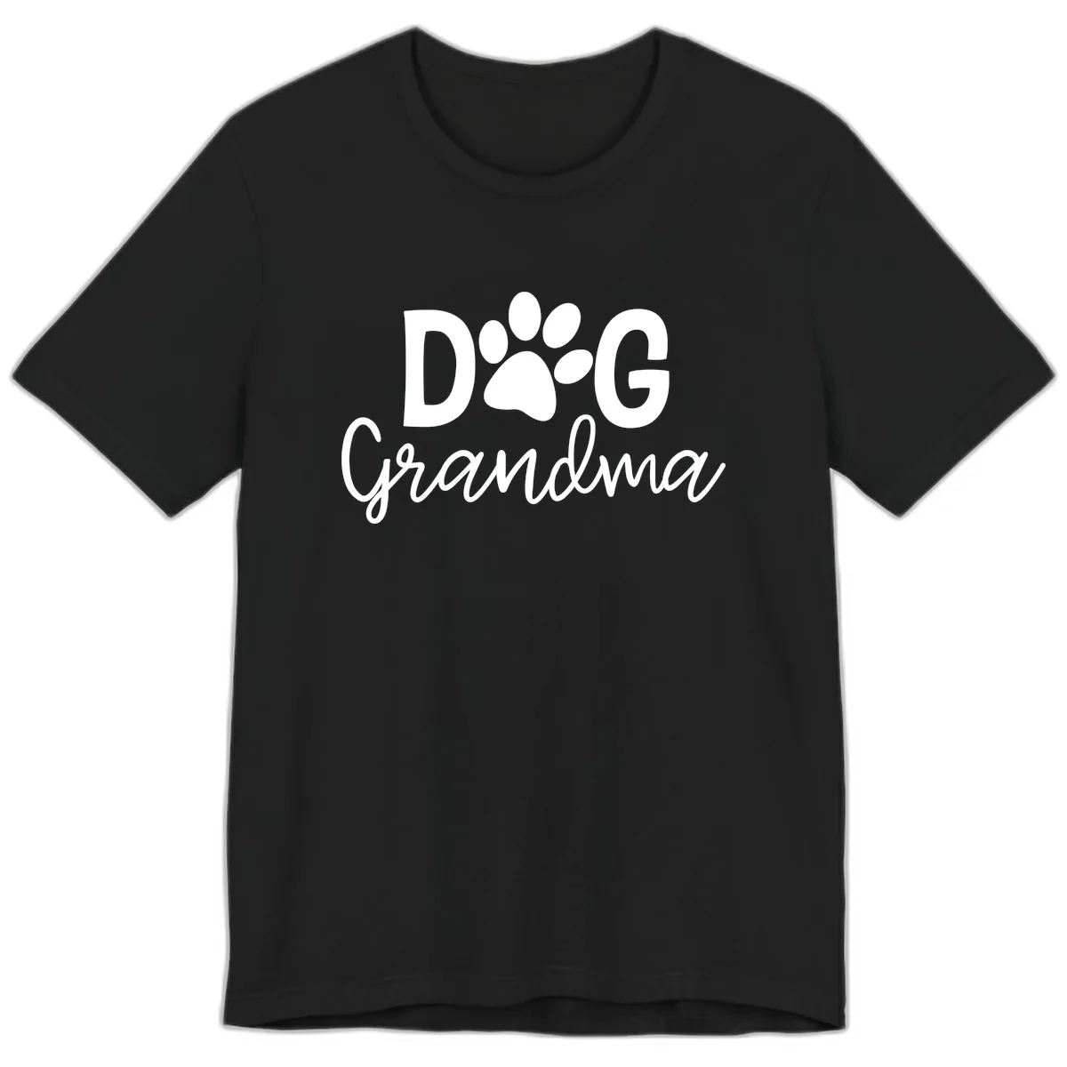 Dog Grandma Paw Print Design Premium T-Shirt in Black