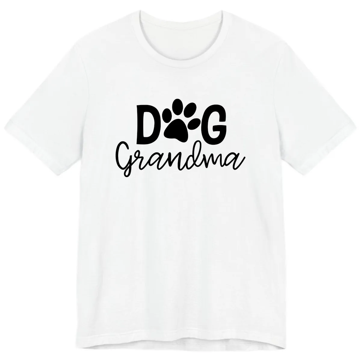 Dog Grandma Paw Print Design Premium T-Shirt in White