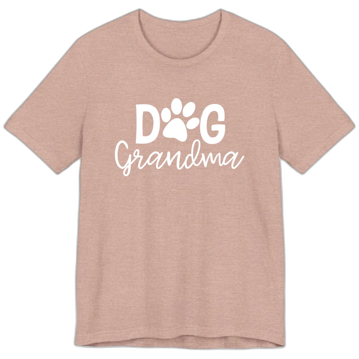Dog Grandma Paw Print Design Premium T-Shirt in Heather Prism Peach