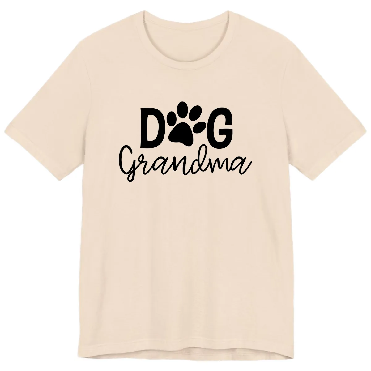 Dog Grandma Paw Print Design Premium T-Shirt in Soft Cream