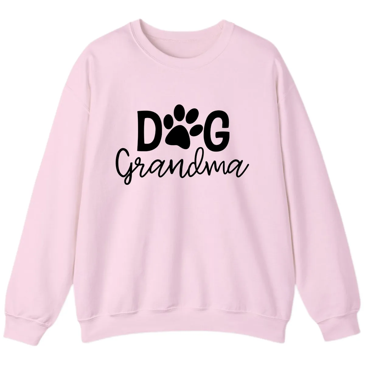 Dog Grandma Paw Print Design Sweatshirt in Light Pink