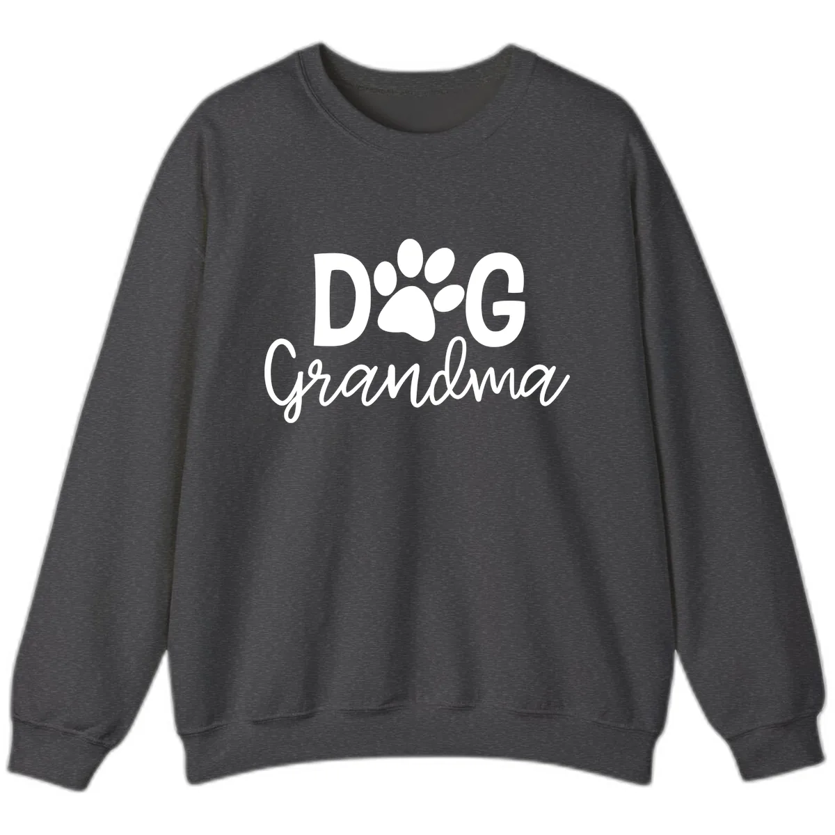 Dog Grandma Paw Print Design Sweatshirt in Dark Heather