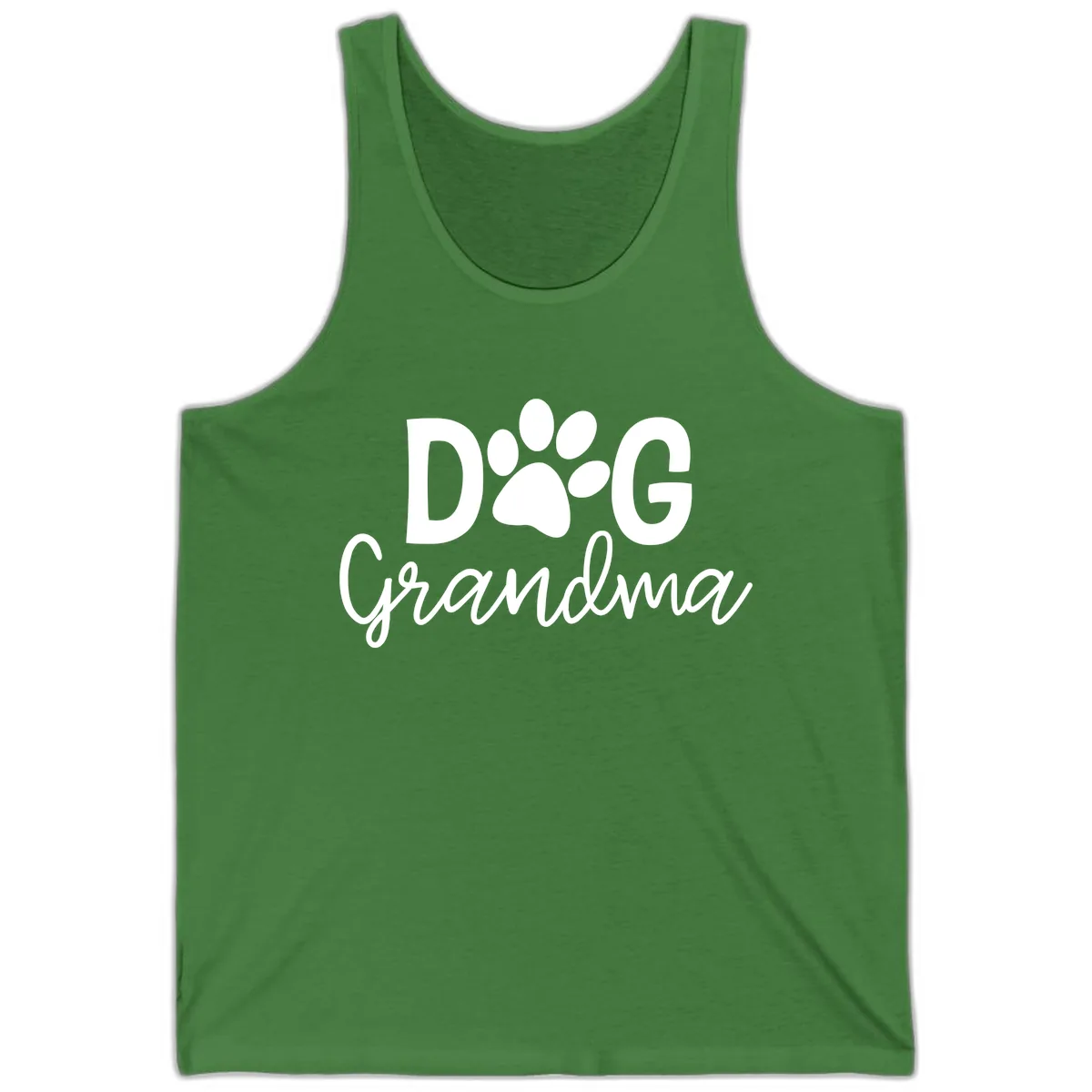 Dog Grandma Paw Print Design Tank in Leaf