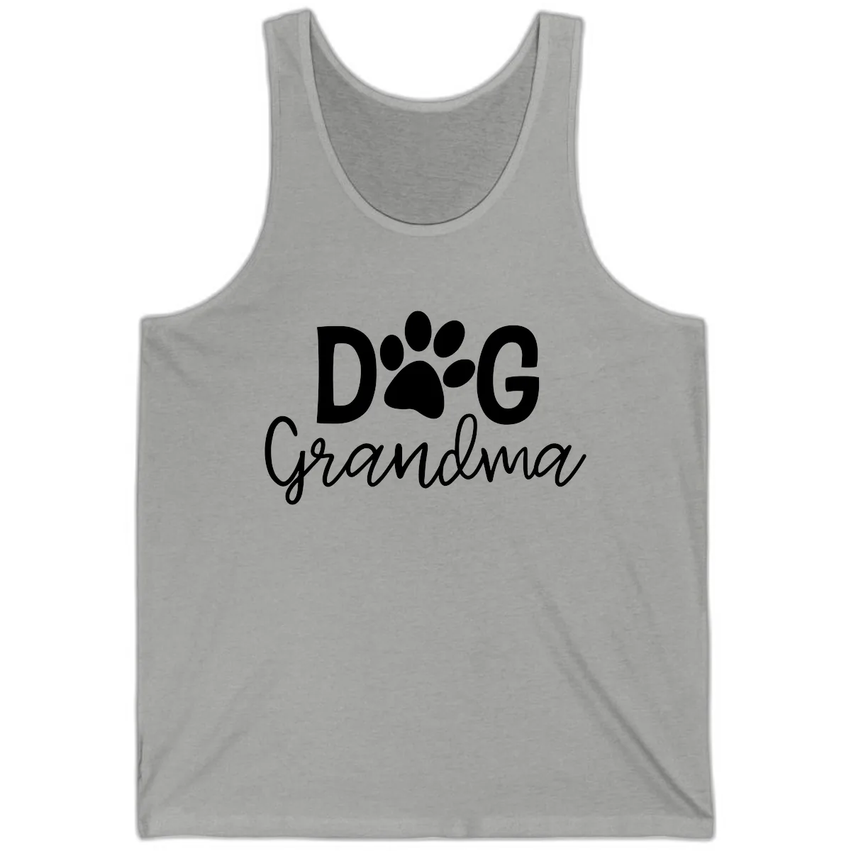 Dog Grandma Paw Print Design Tank in Athletic Heather