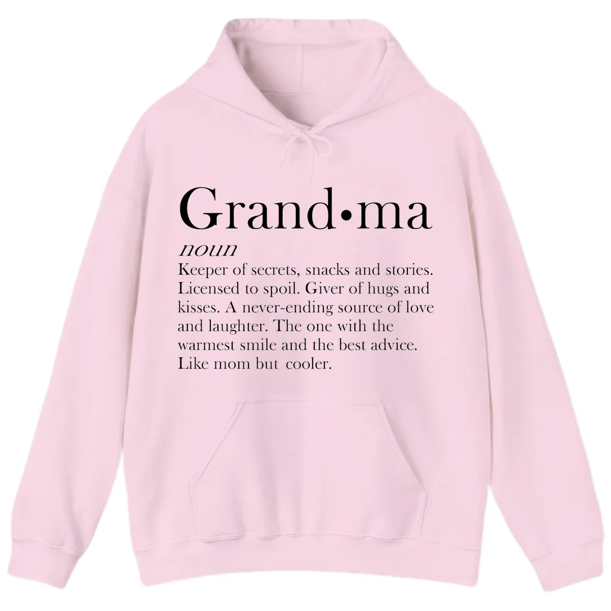Grandma Definition And Quote Hoodie in Light Pink