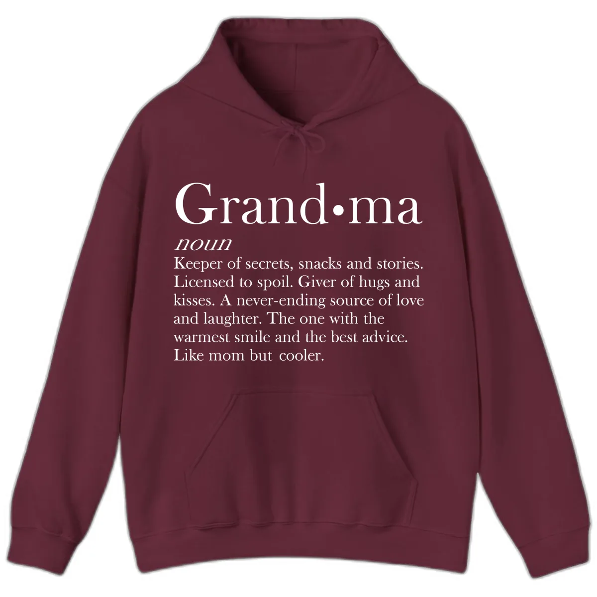 Grandma Definition And Quote Hoodie in Maroon