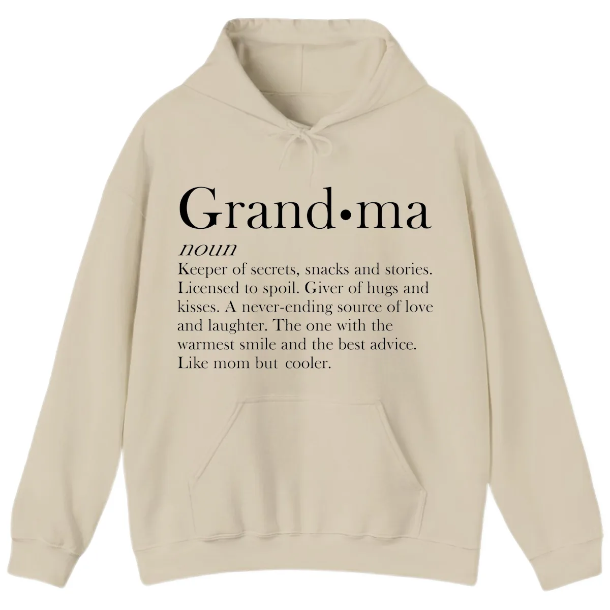 Grandma Definition And Quote Hoodie in Sand
