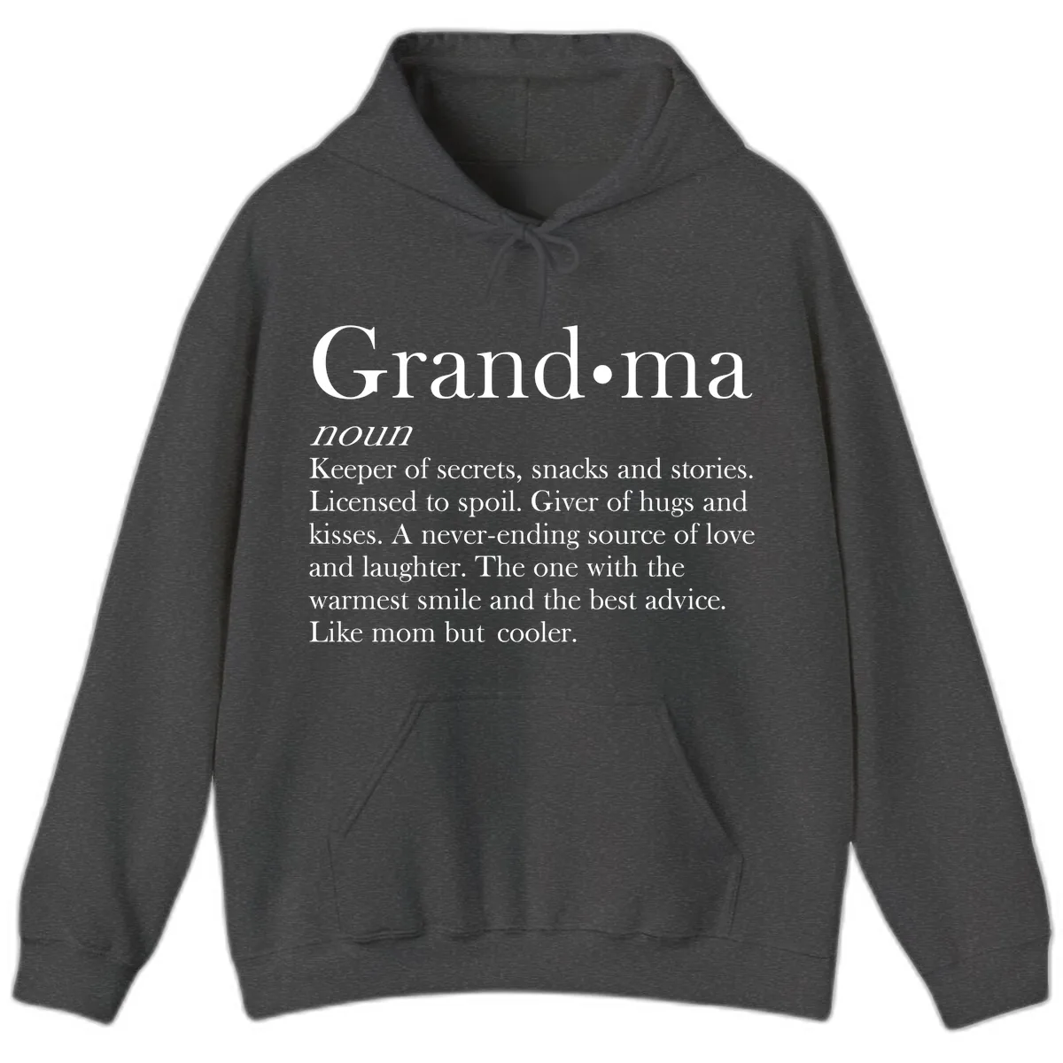 Grandma Definition And Quote Hoodie in Dark Heather