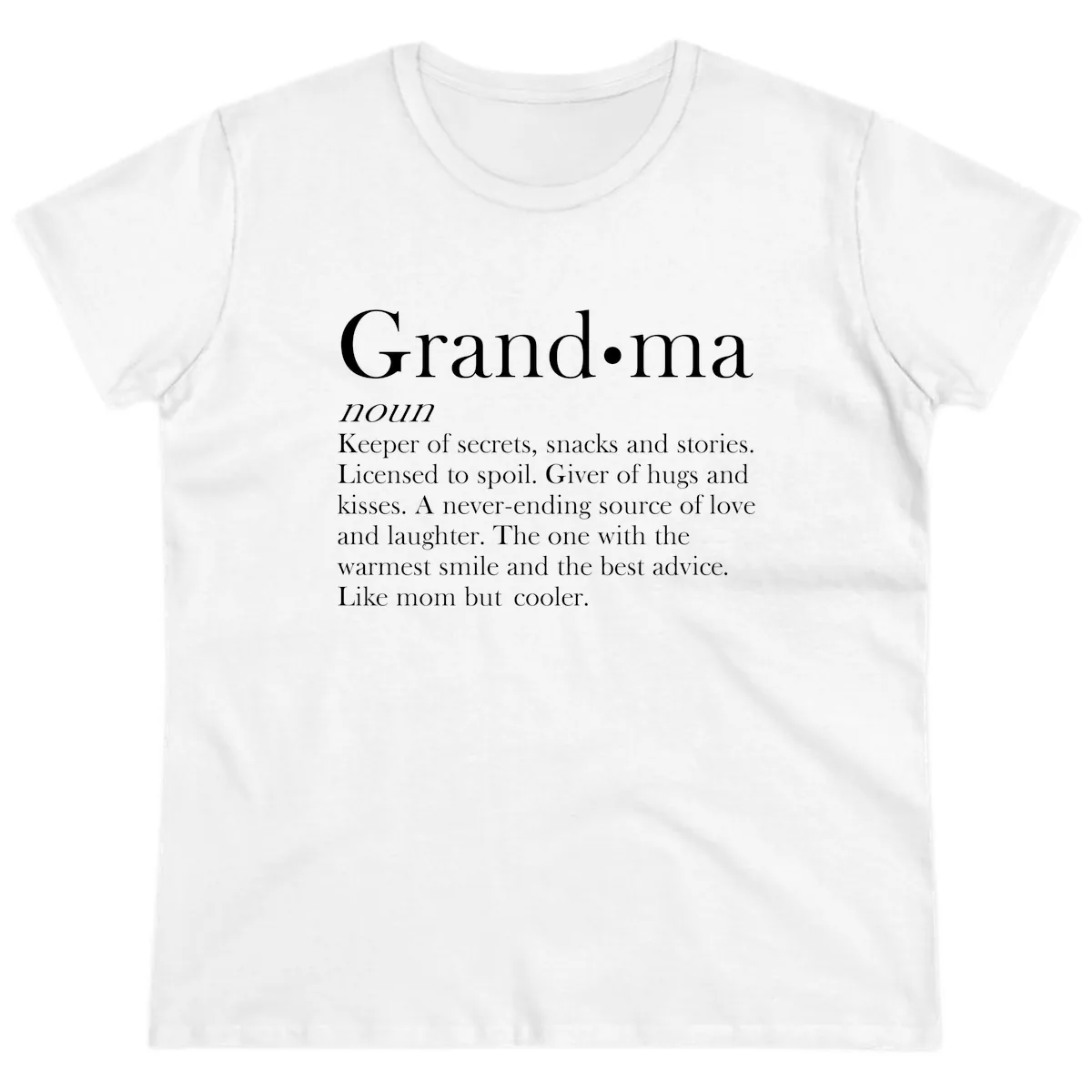 Grandma Definition And Quote Ladies Tee in White