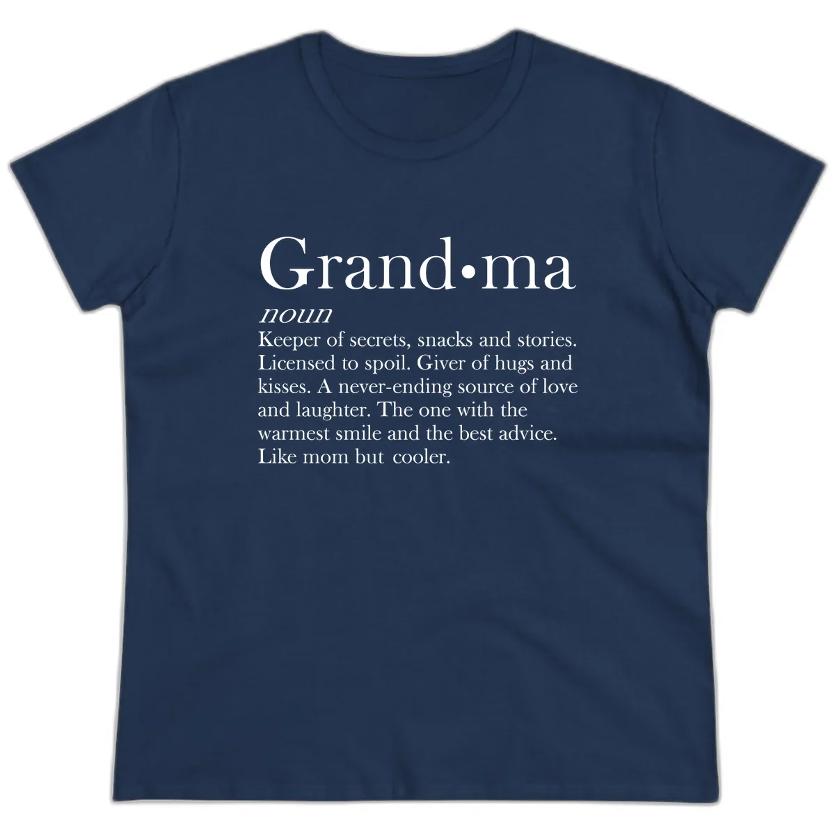 Grandma Definition And Quote Ladies Tee in Navy