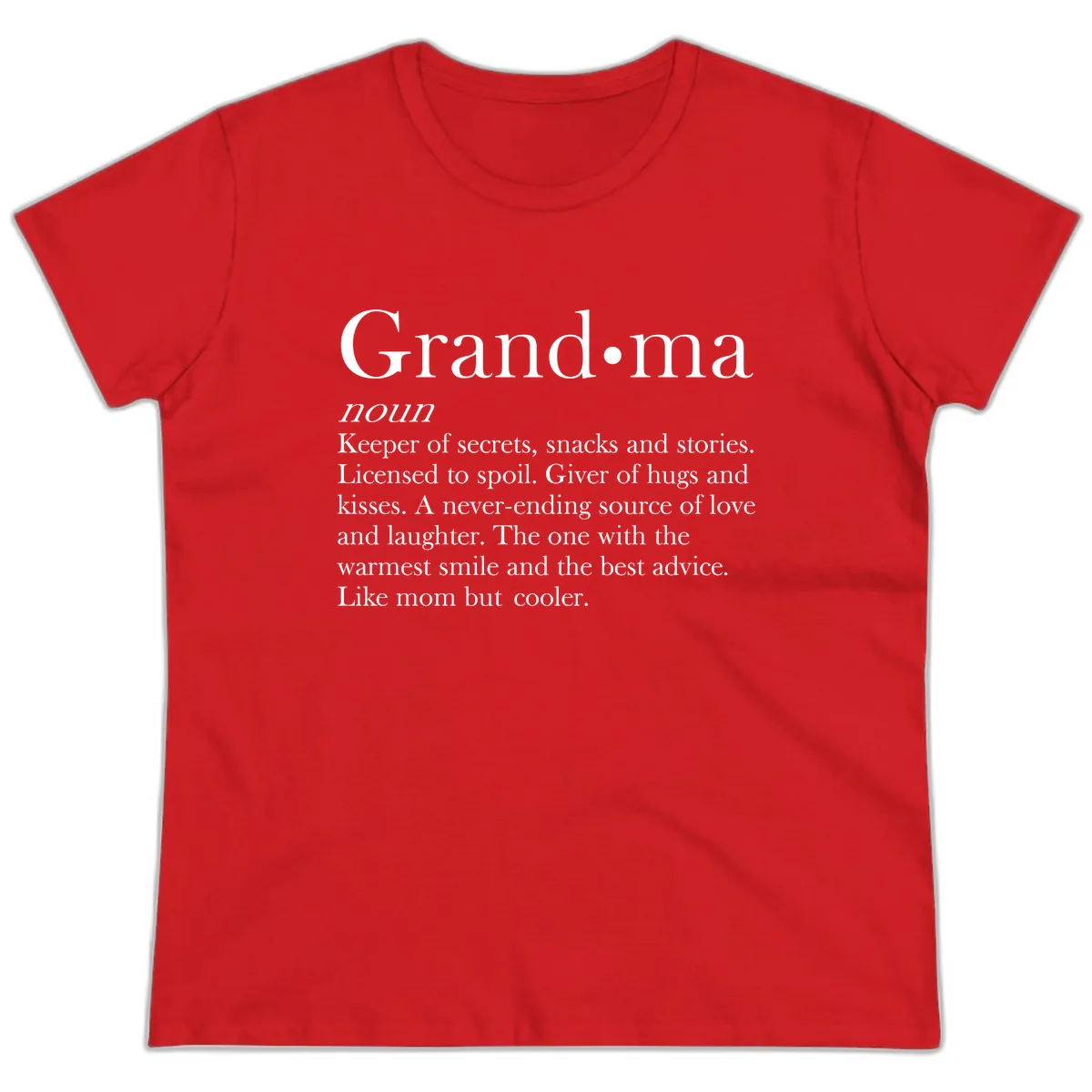 Grandma Definition And Quote Ladies Tee in Red