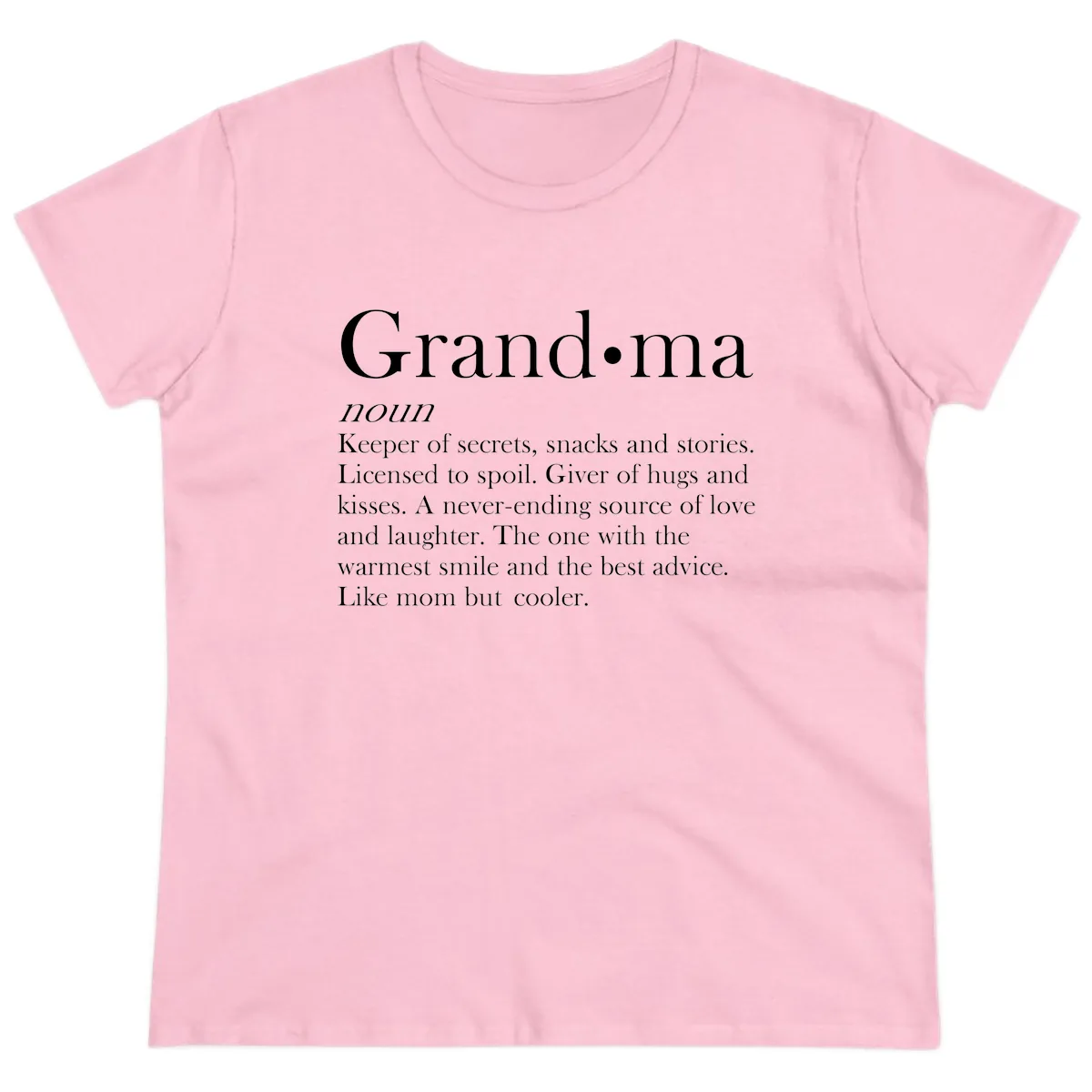 Grandma Definition And Quote Ladies Tee in Light Pink