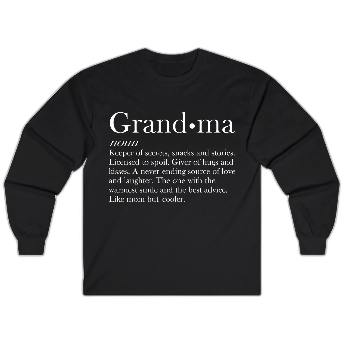 Grandma Definition And Quote Long Sleeve in Black