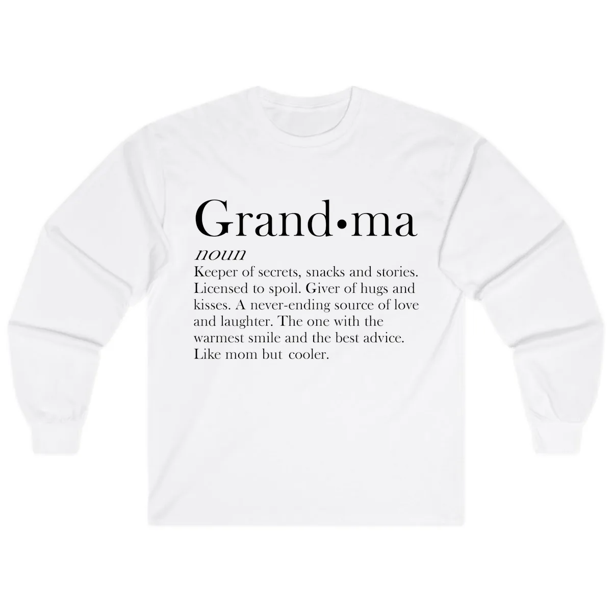 Grandma Definition And Quote Long Sleeve in White