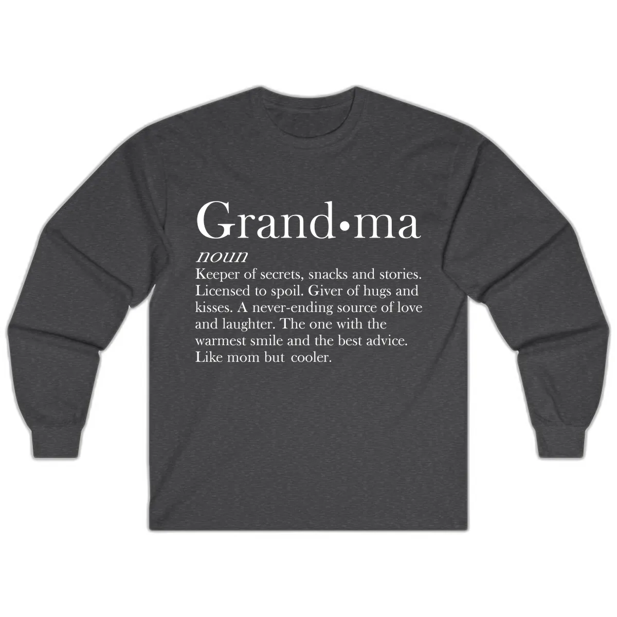 Grandma Definition And Quote Long Sleeve in Dark Heather