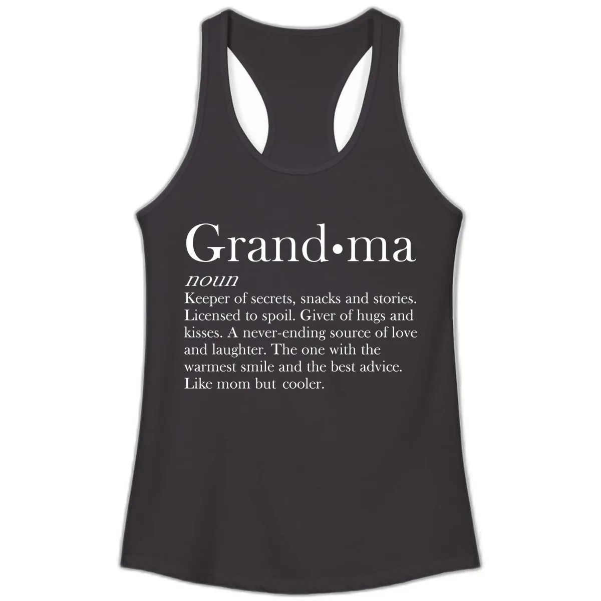 Grandma Definition And Quote Ladies Tank in Black