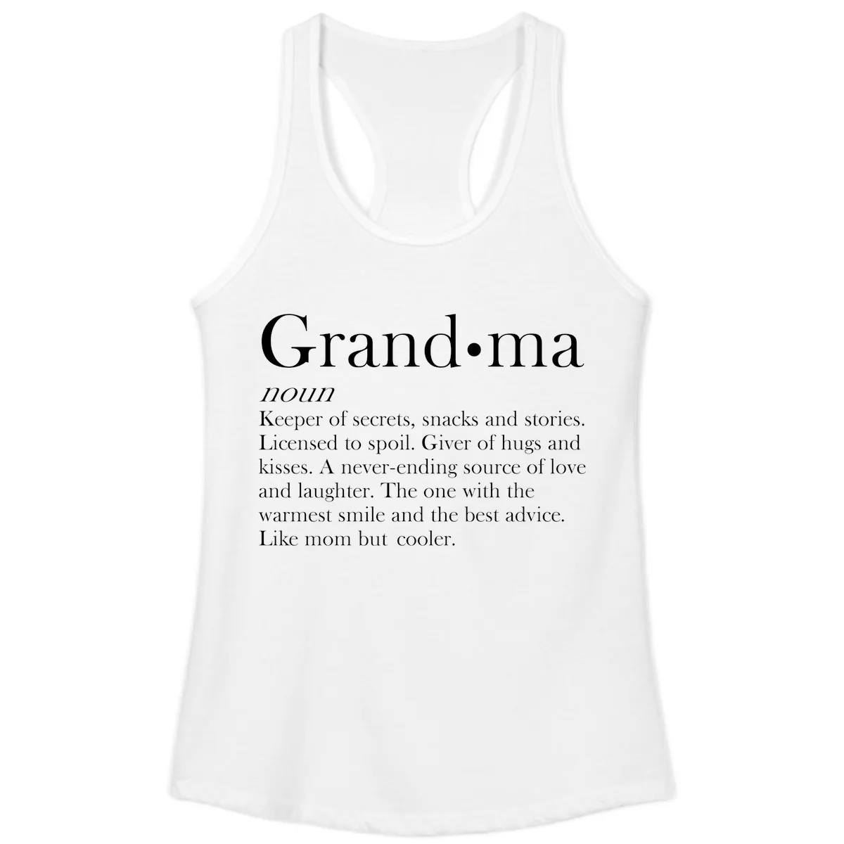 Grandma Definition And Quote Ladies Tank in White
