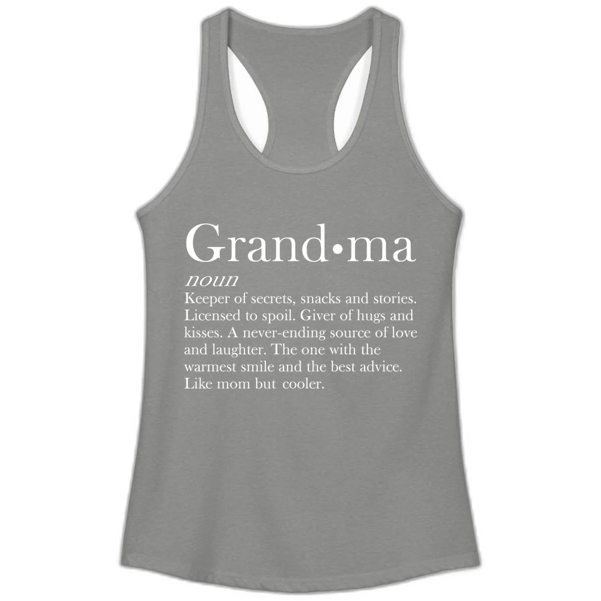 Grandma Definition And Quote Ladies Tank in Heather Grey